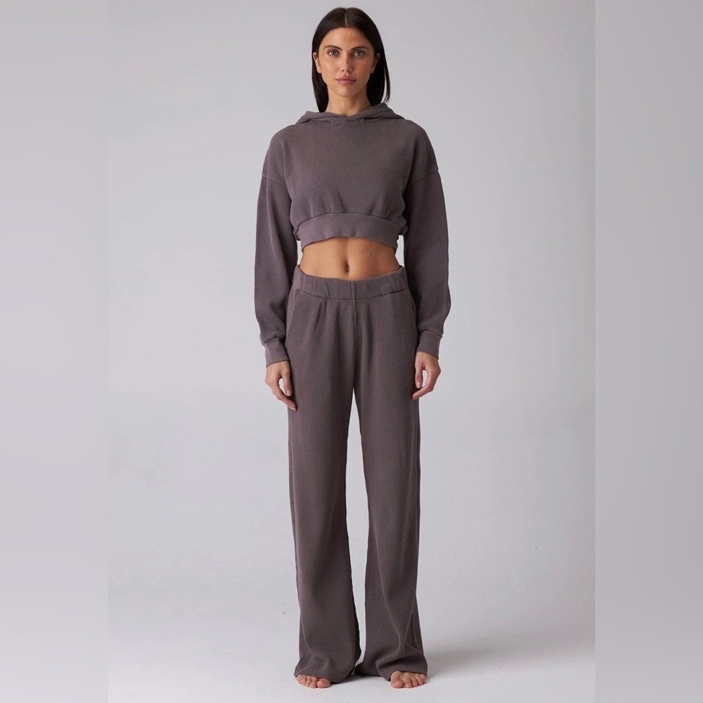 TALENTLESS Women's Medium Waffle Casual Neutral Lounge Pants in Porcini